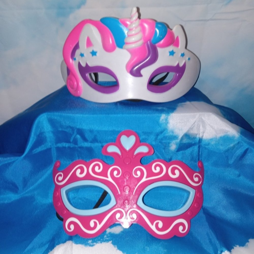 Unicorn & Princess Masquerade: New Light-up sturdy plastic masks both work!